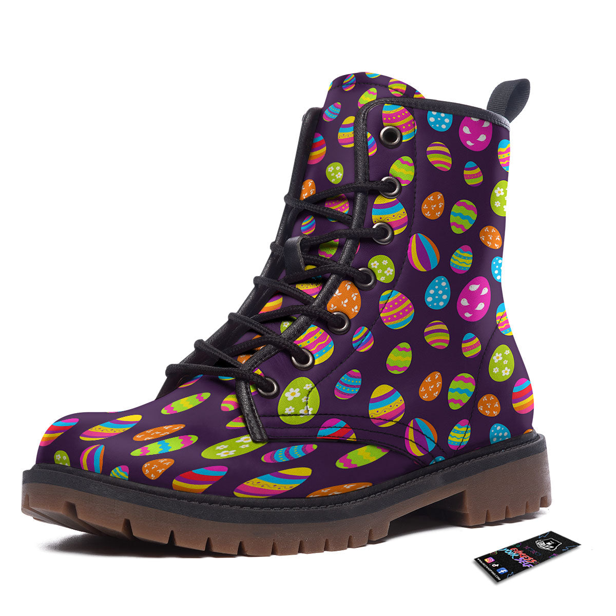 Easter Eggs Colorful Cute Print Pattern Work Boots-grizzshop