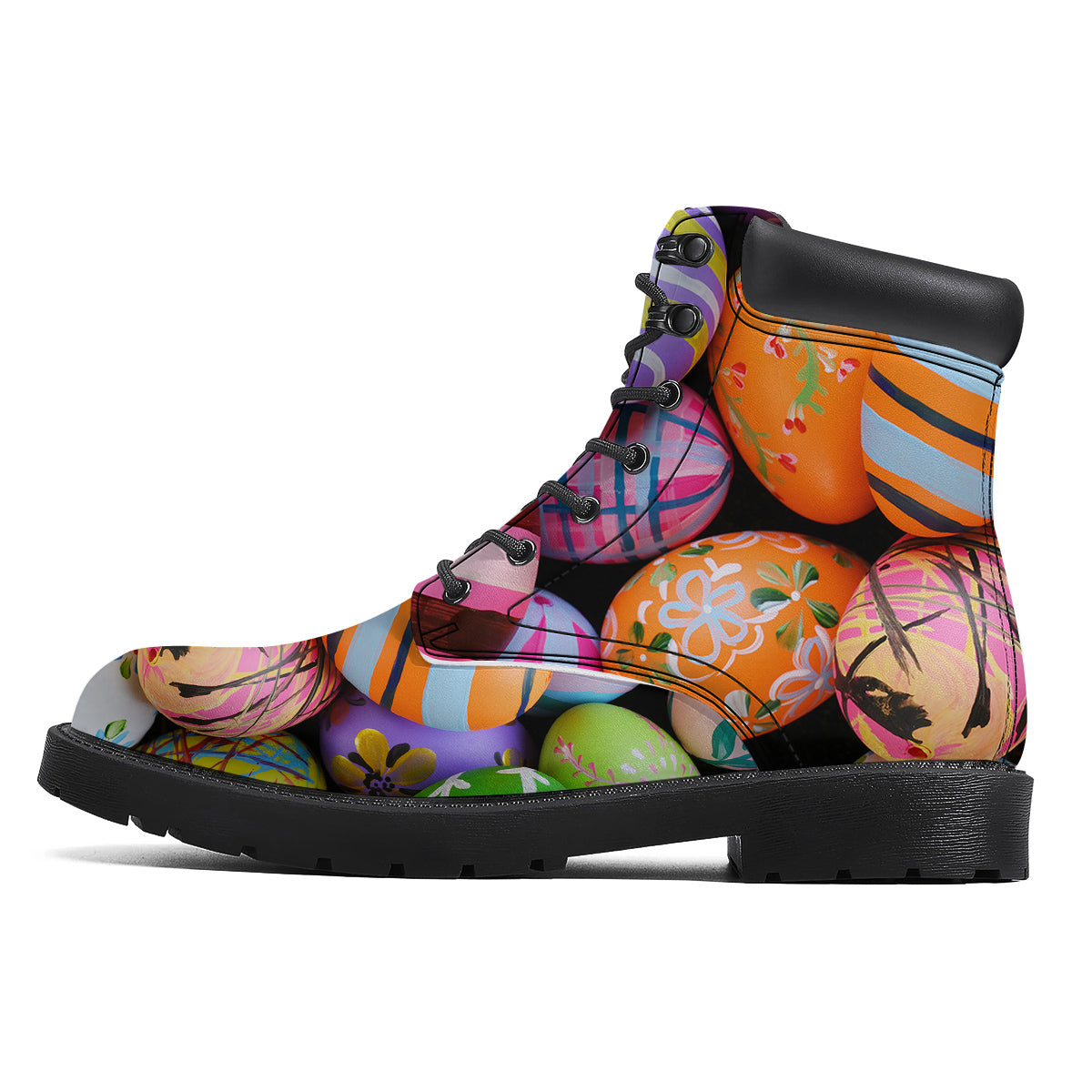 Easter Eggs Colorful Print Boots-grizzshop