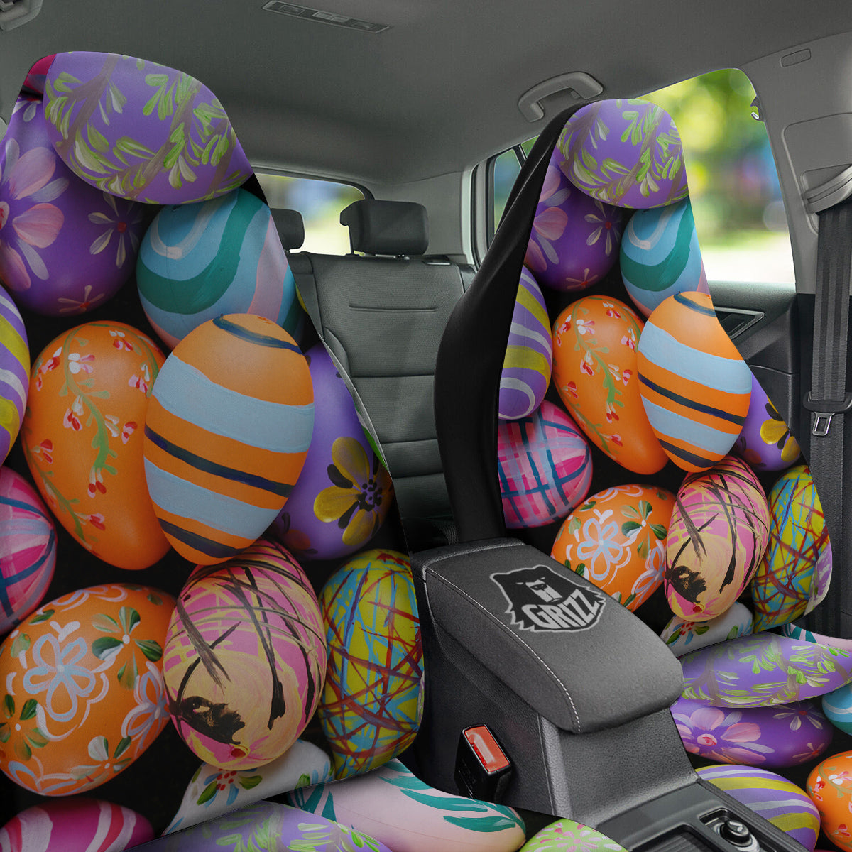 Easter Eggs Colorful Print Car Seat Covers-grizzshop
