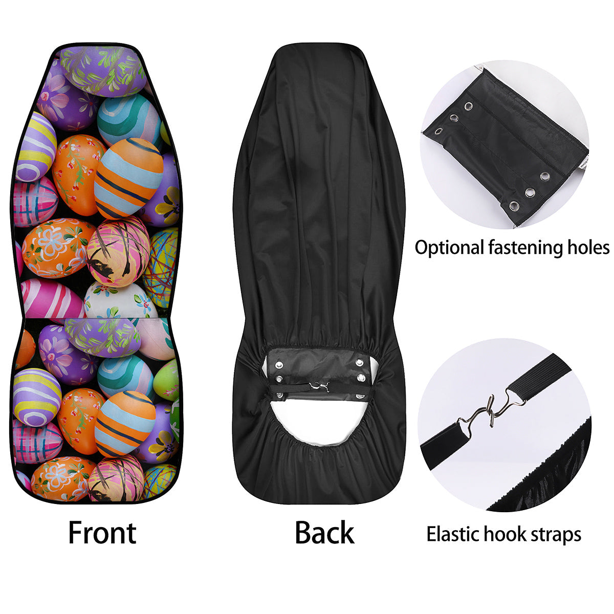 Easter Eggs Colorful Print Car Seat Covers-grizzshop