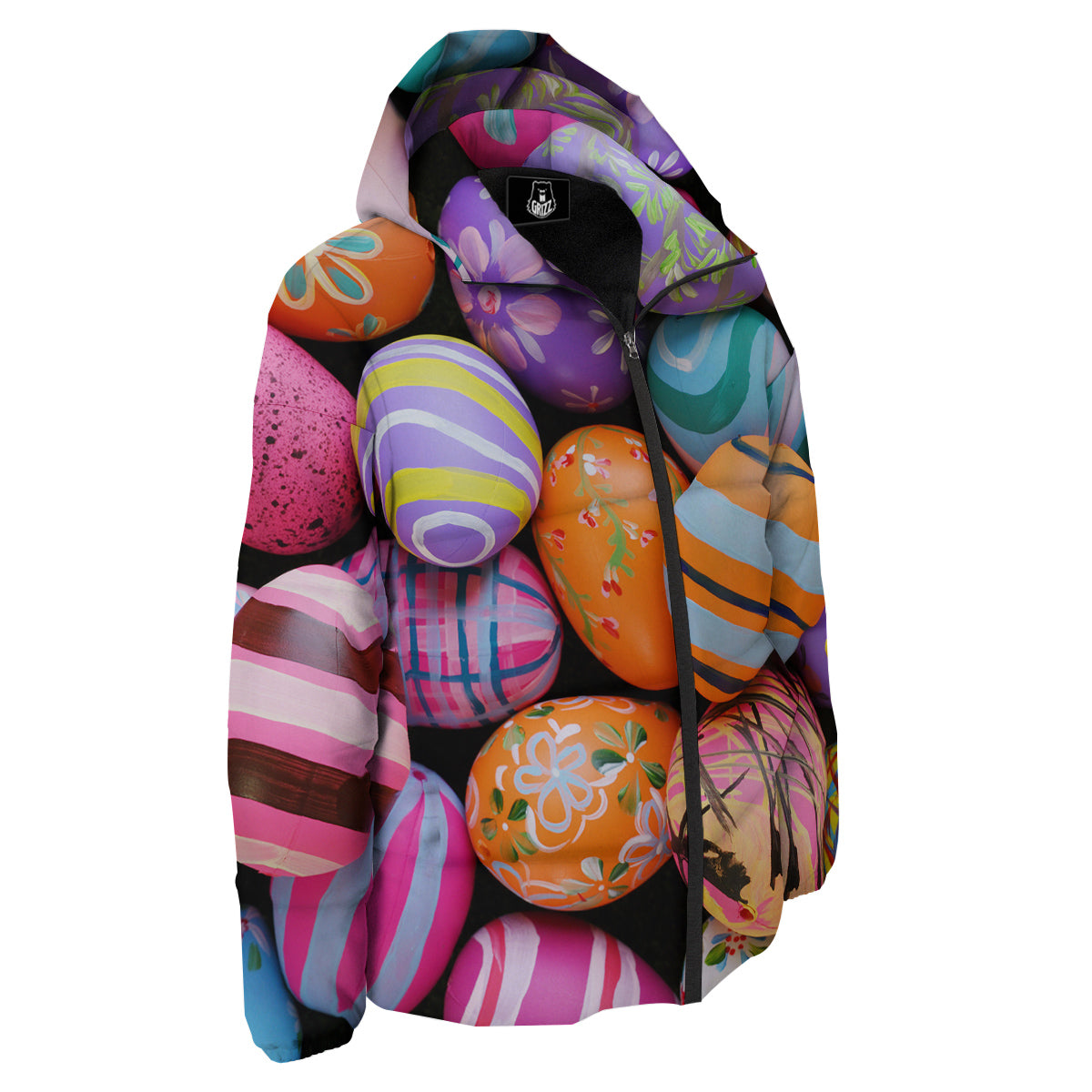 Easter Eggs Colorful Print Down Jacket-grizzshop