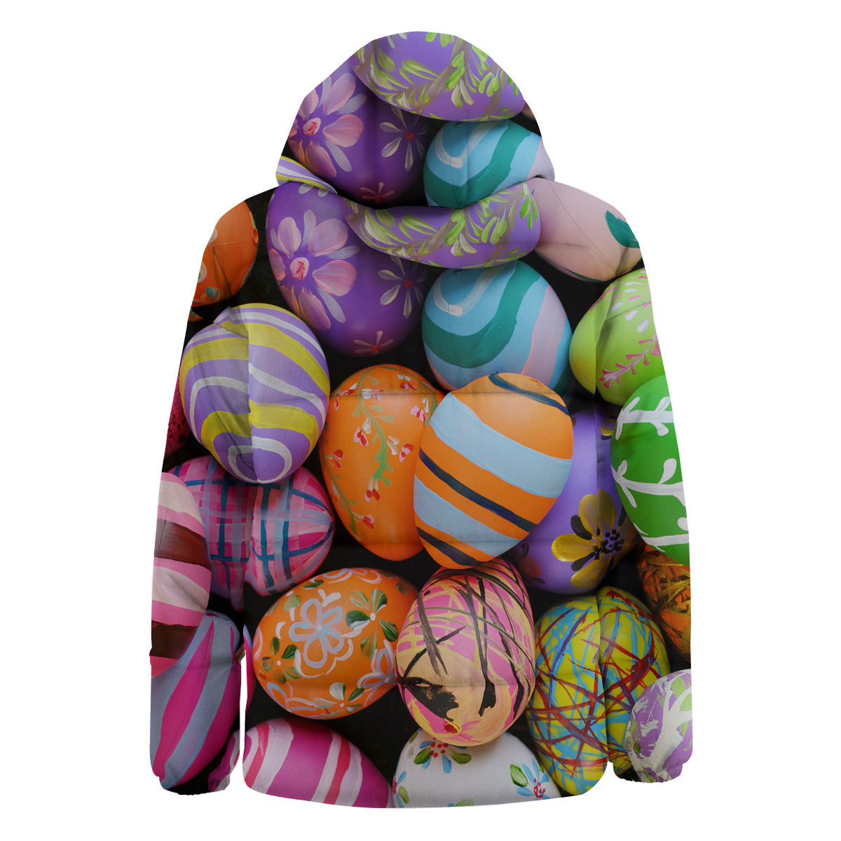 Easter Eggs Colorful Print Down Jacket-grizzshop