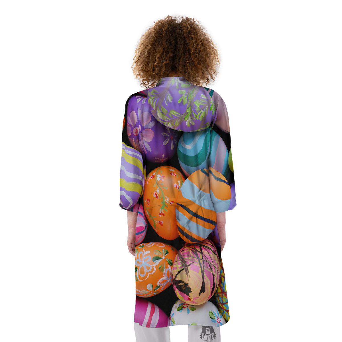 Easter Eggs Colorful Print Kimono-grizzshop