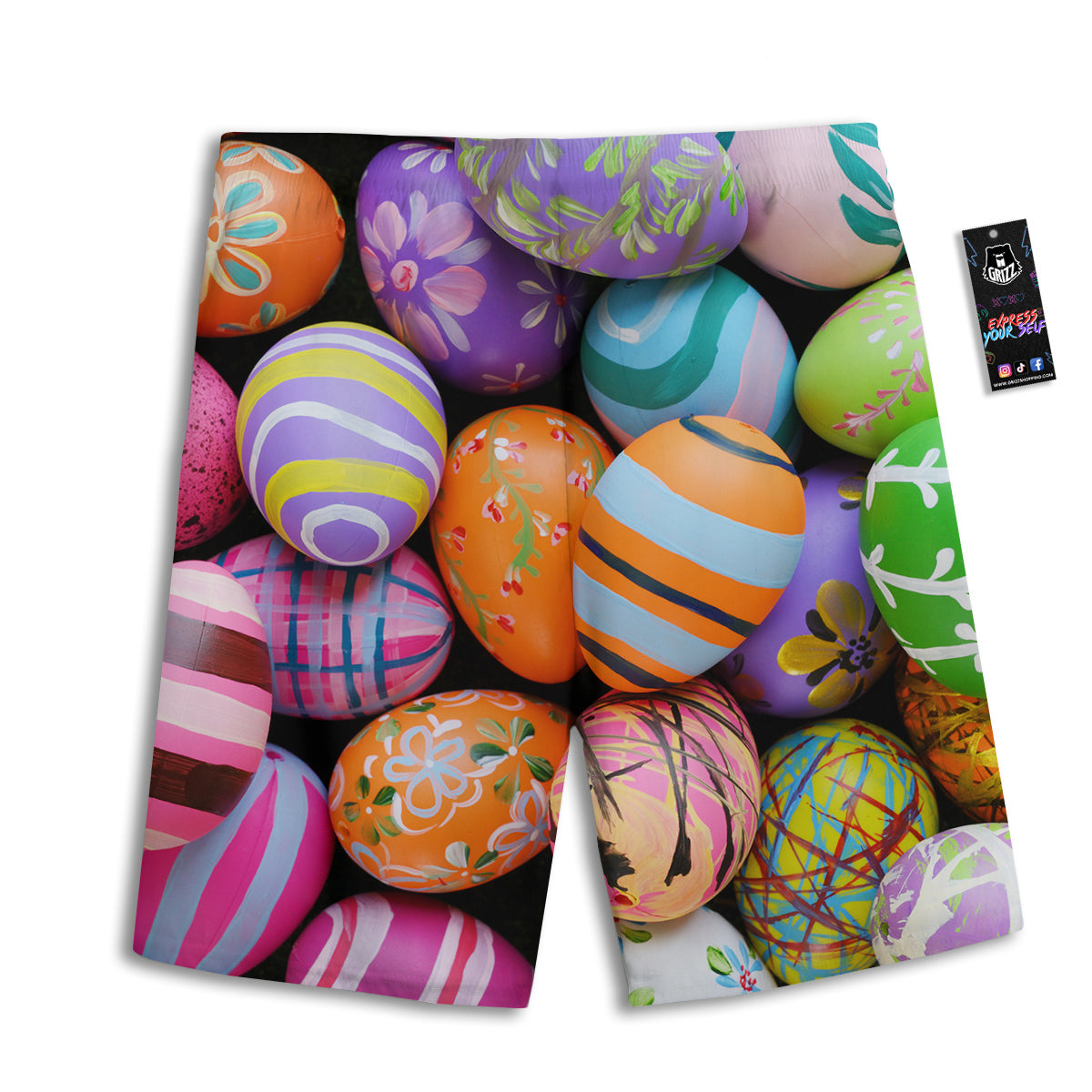 Easter Eggs Colorful Print Men's Athletic Shorts