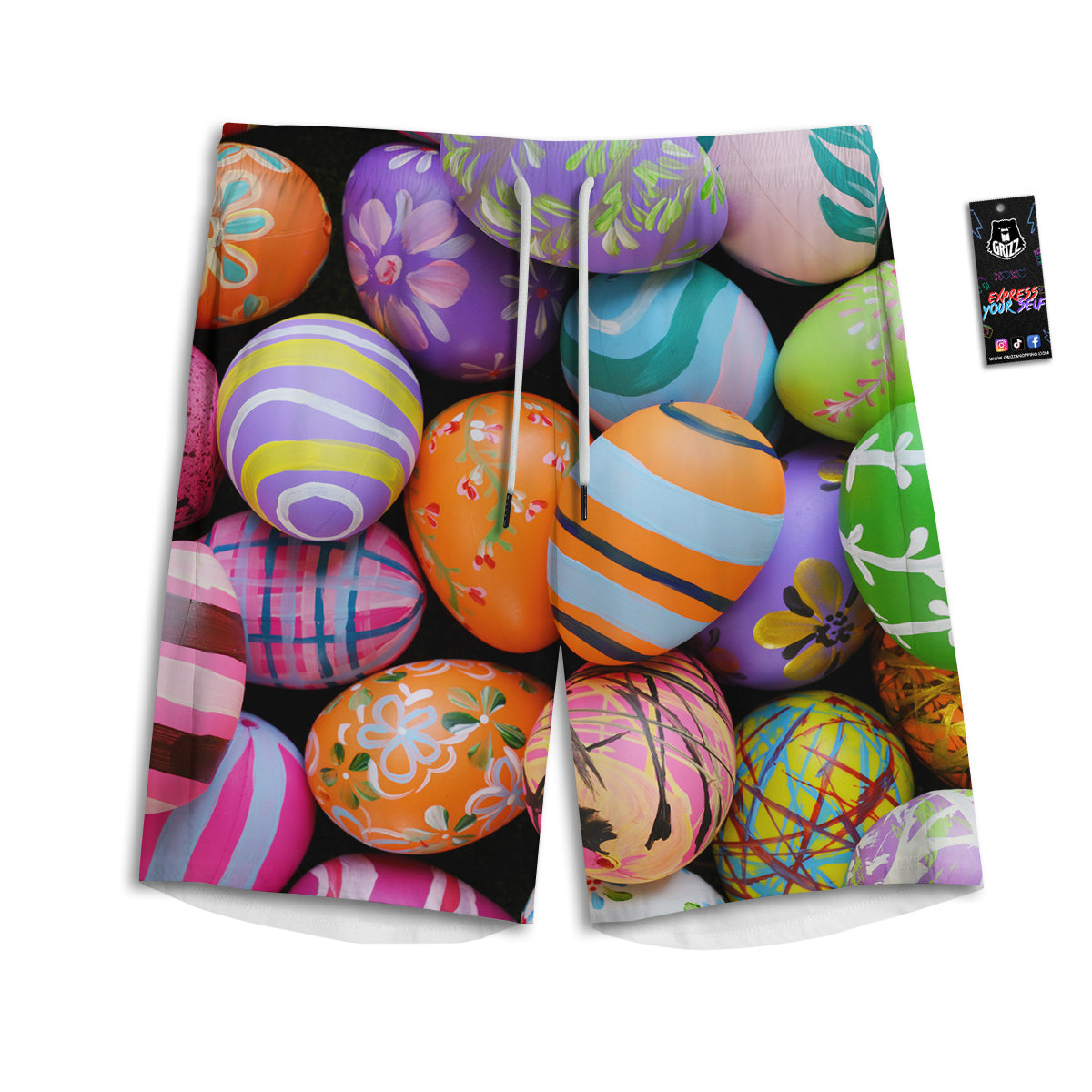 Easter Eggs Colorful Print Men's Athletic Shorts