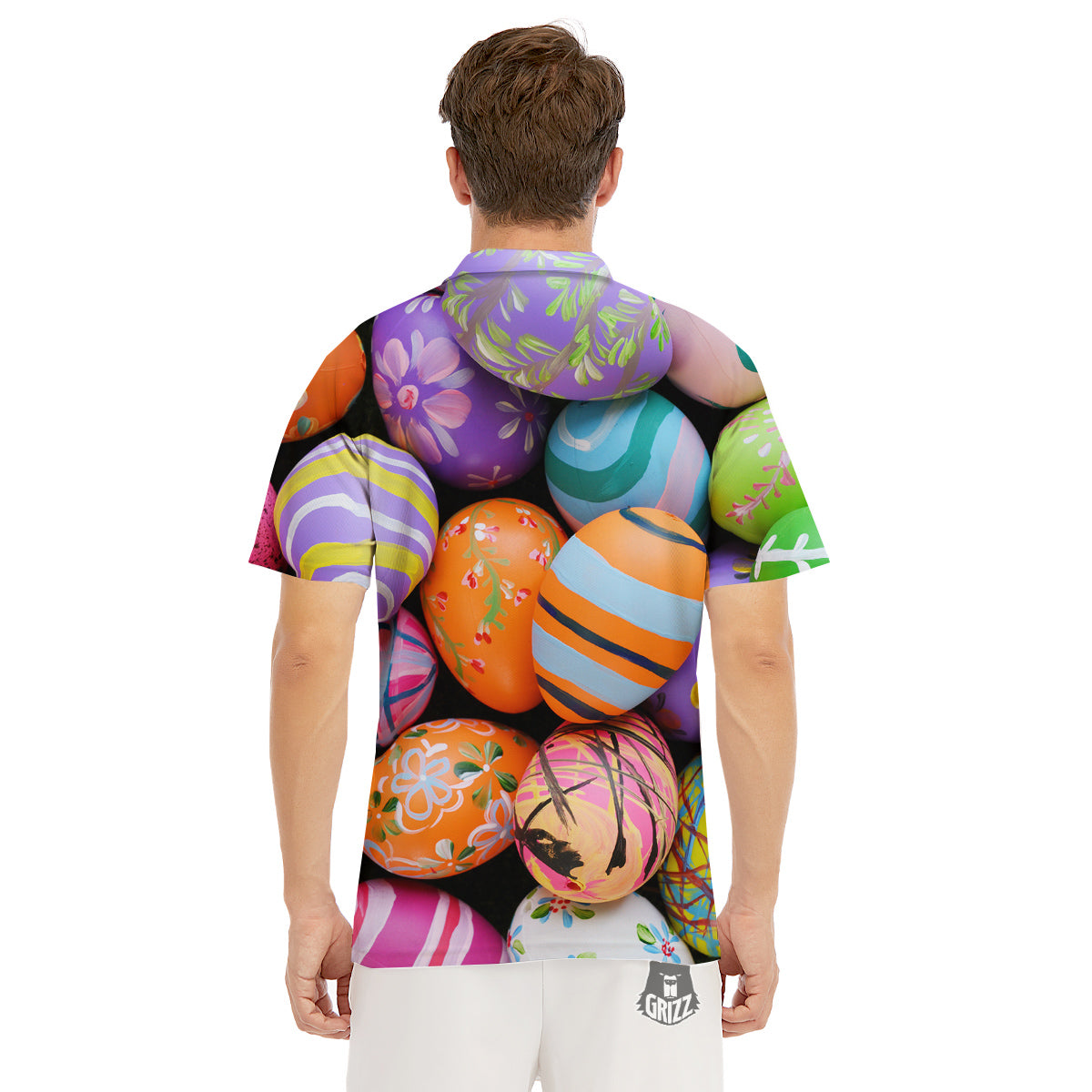 Easter Eggs Colorful Print Men's Golf Shirts-grizzshop