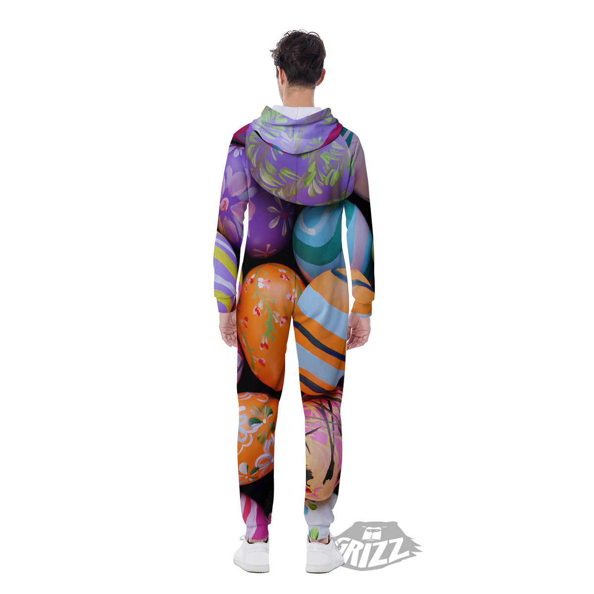 Easter Eggs Colorful Print Men's Jumpsuit-grizzshop