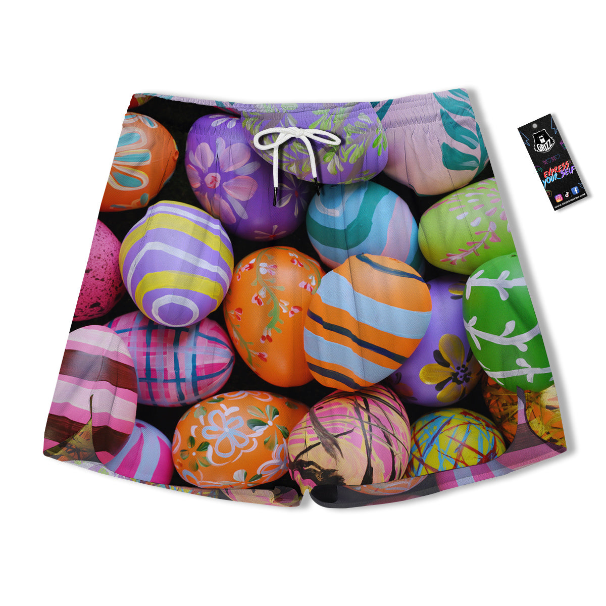 Easter Eggs Colorful Print Men's Running Shorts-grizzshop