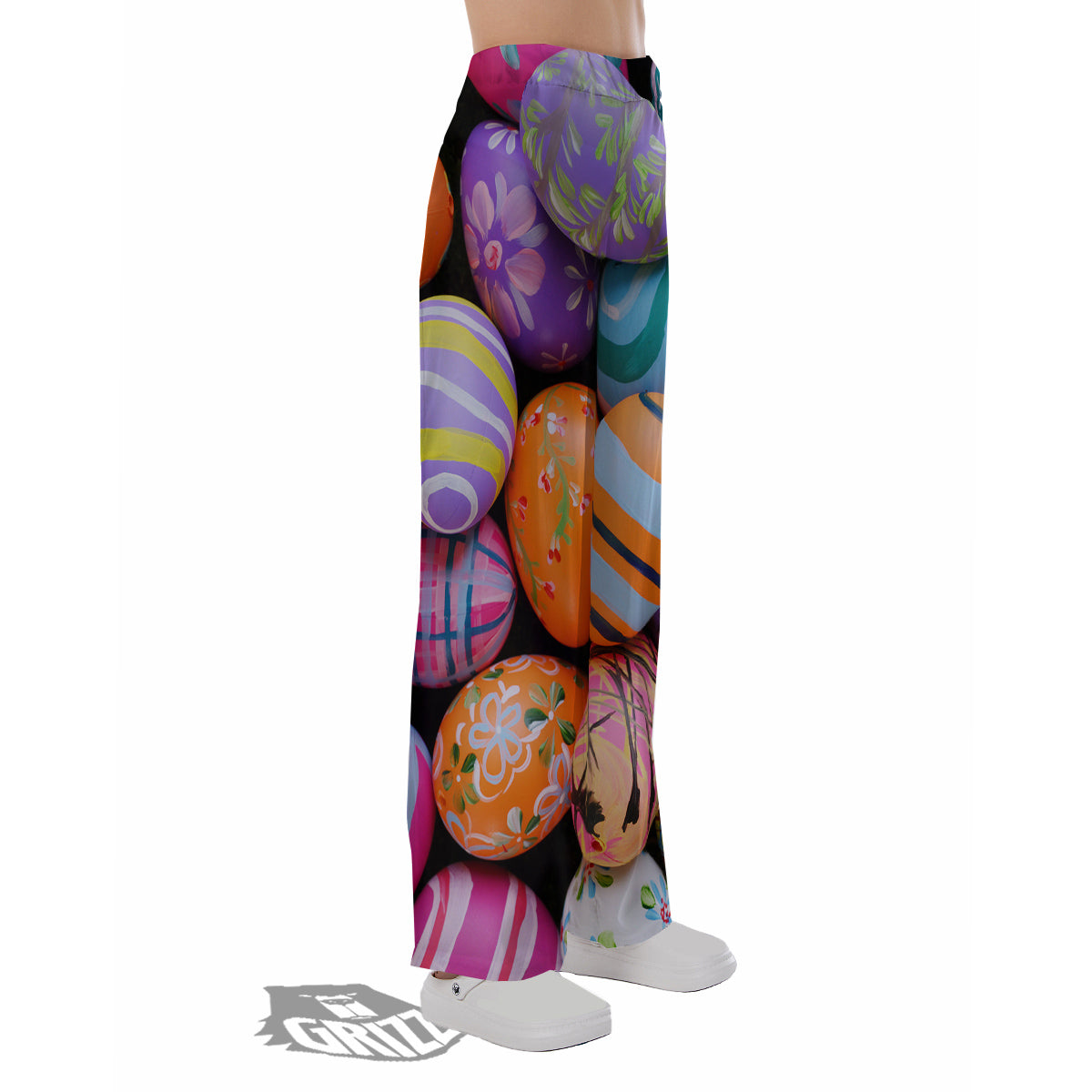 Easter Eggs Colorful Print Pajama Pants-grizzshop