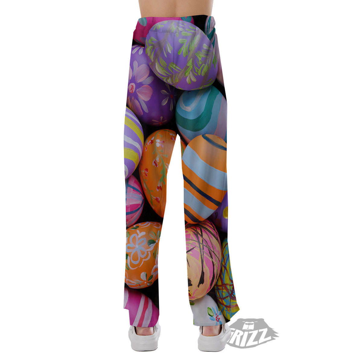 Easter Eggs Colorful Print Pajama Pants-grizzshop