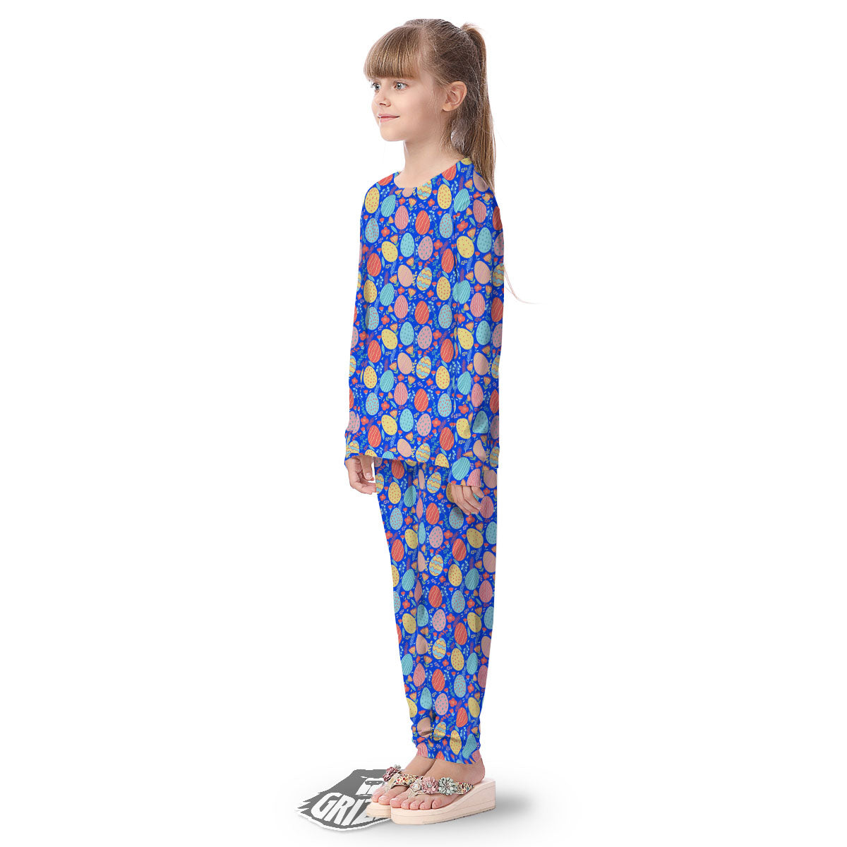 Easter Eggs Colorful Print Pattern Kid's Pajamas-grizzshop
