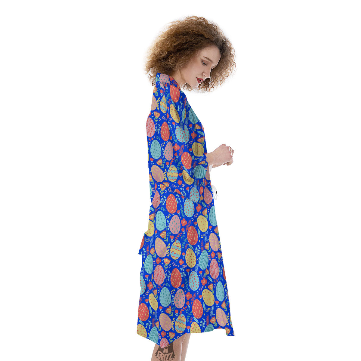 Easter Eggs Colorful Print Pattern Kimono-grizzshop
