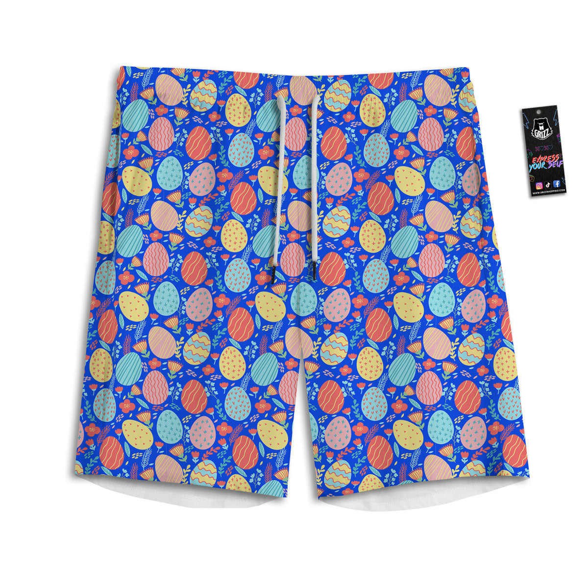 Easter Eggs Colorful Print Pattern Men's Athletic Shorts