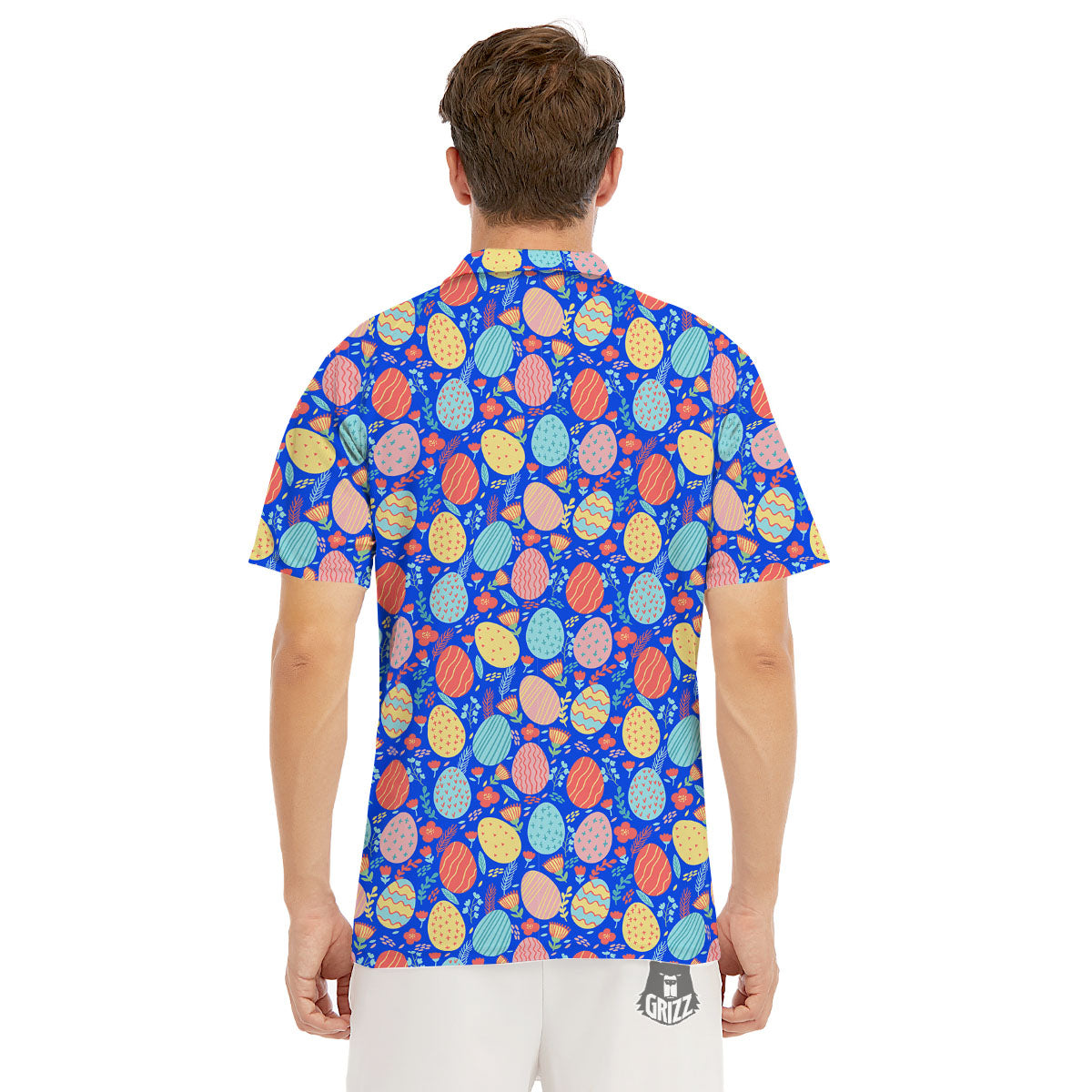 Easter Eggs Colorful Print Pattern Men's Golf Shirts-grizzshop