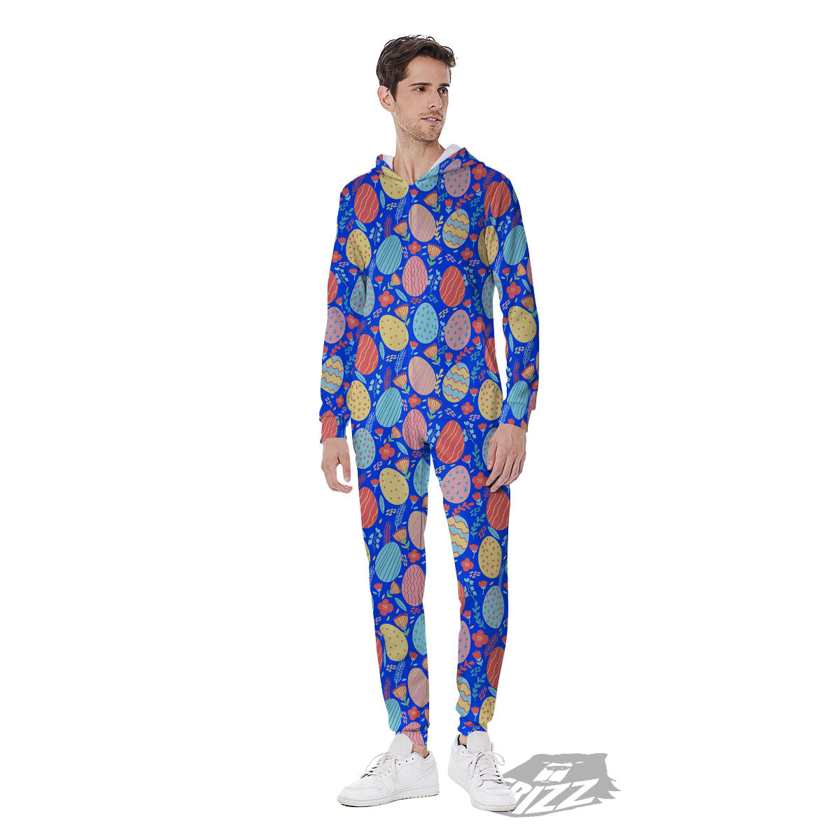 Easter Eggs Colorful Print Pattern Men's Jumpsuit-grizzshop