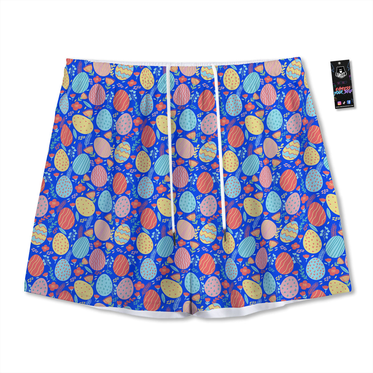 Fishing Print Pattern Mesh Shorts