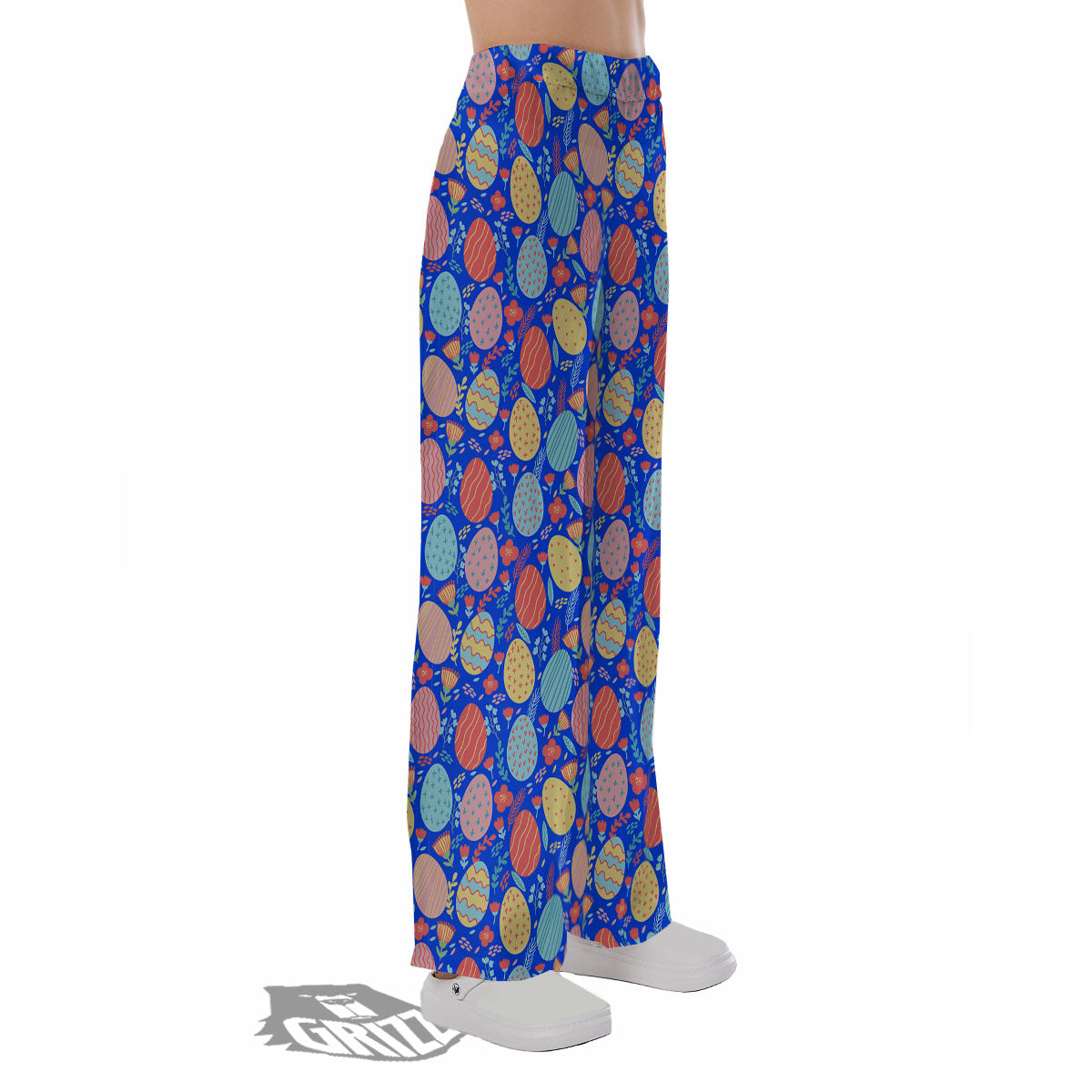 Easter Eggs Colorful Print Pattern Pajama Pants-grizzshop