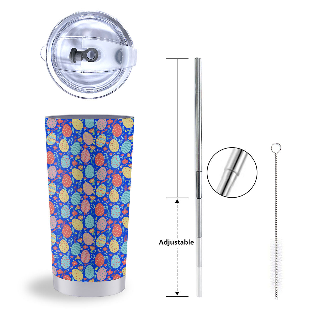 Easter Eggs Colorful Print Pattern Tumbler-grizzshop