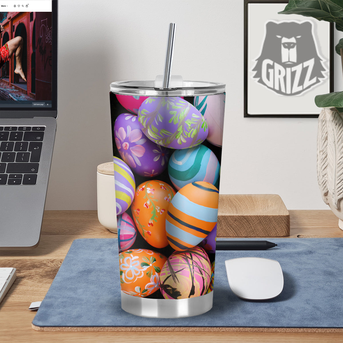 Easter Eggs Colorful Print Tumbler-grizzshop