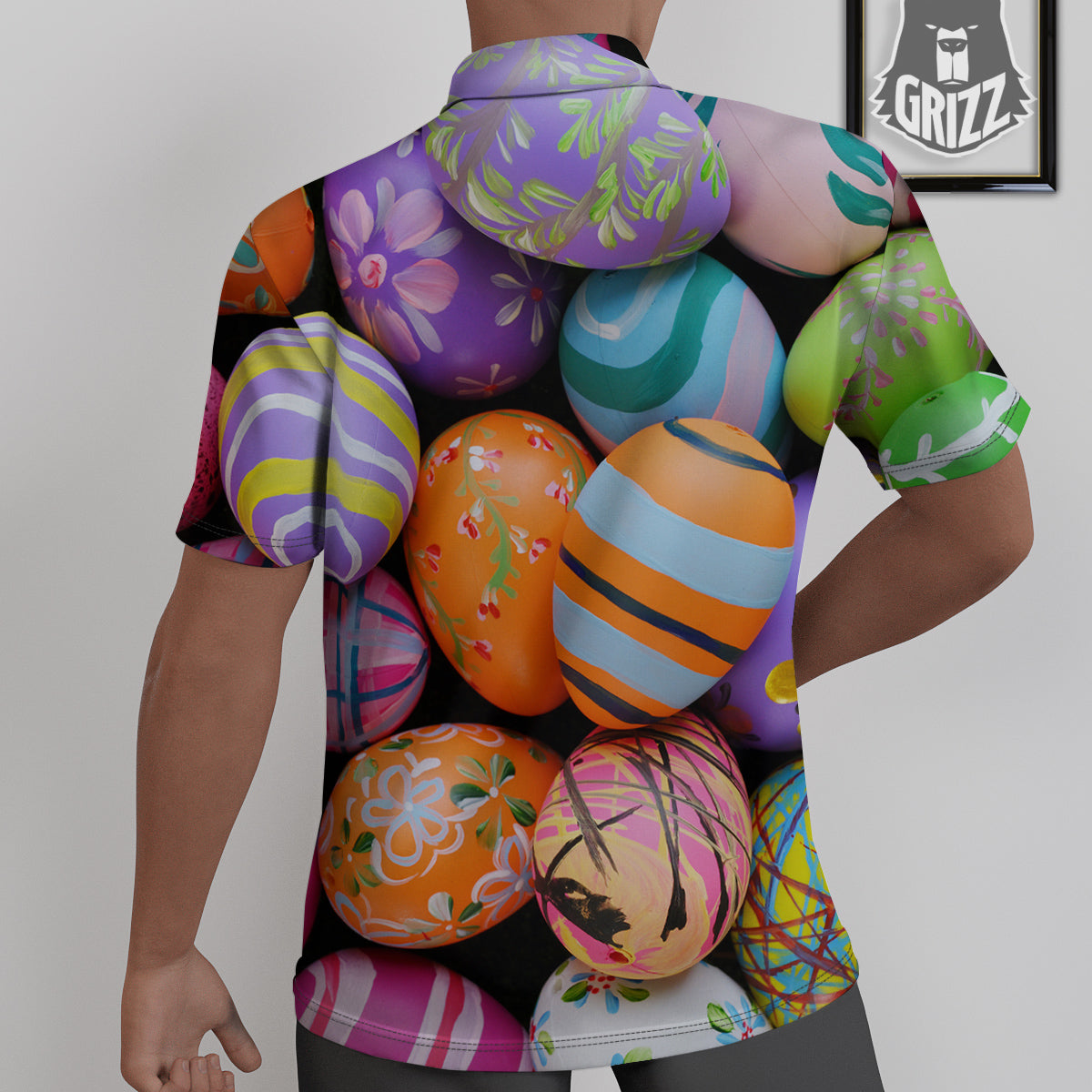 Easter Eggs Colorful Print Untucked Shirts-grizzshop