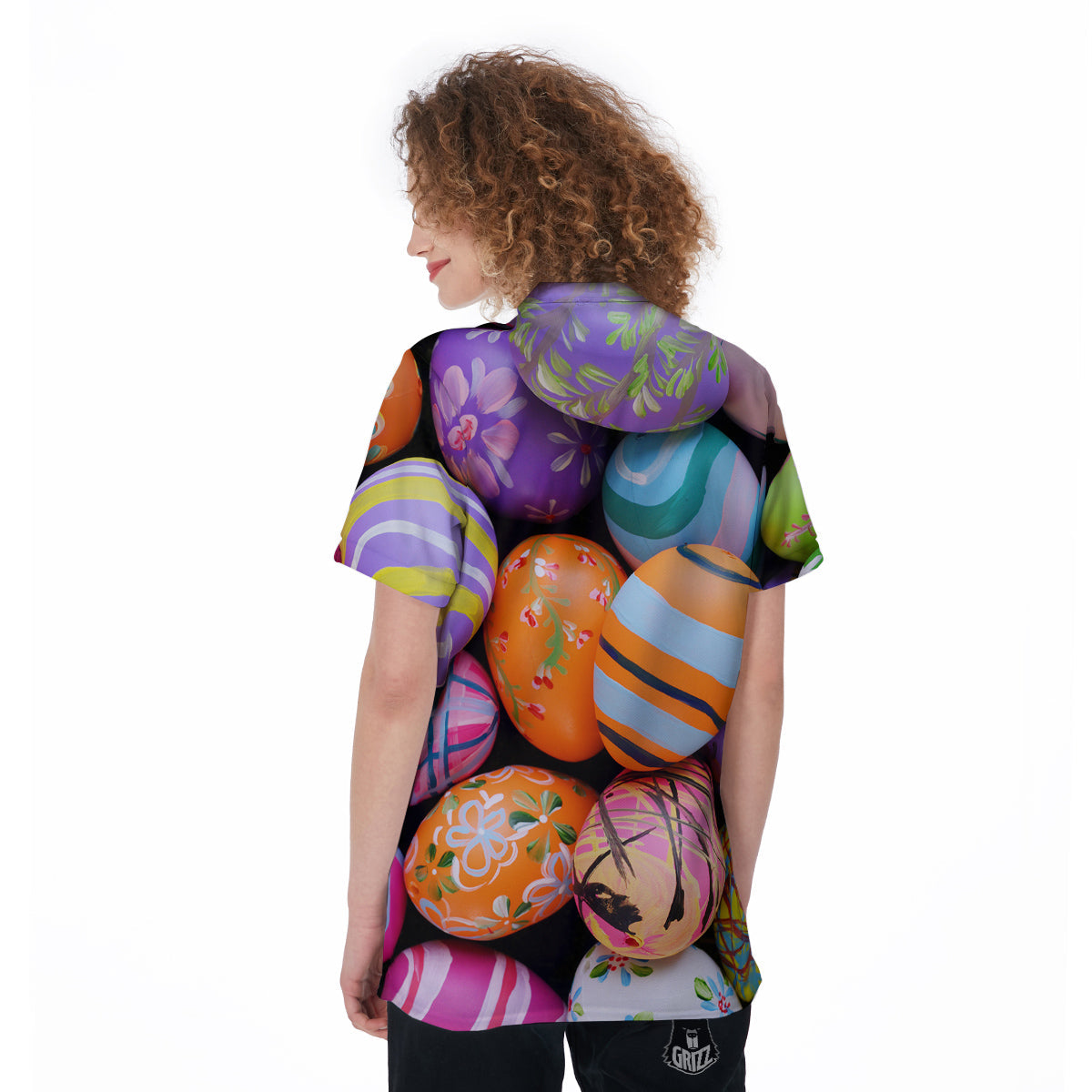 Easter Eggs Colorful Print Women's Golf Shirts-grizzshop