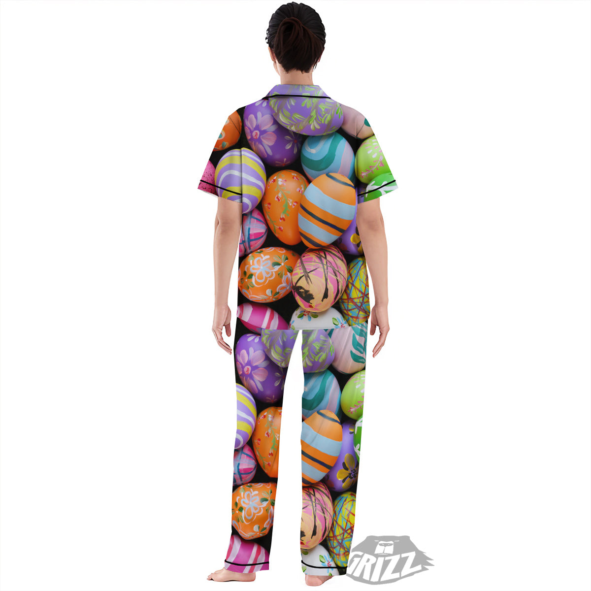 Easter Eggs Colorful Print Women's Pajamas Set-grizzshop