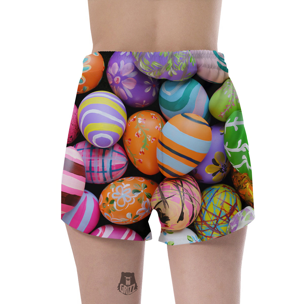 Easter Eggs Colorful Print Women's Shorts-grizzshop