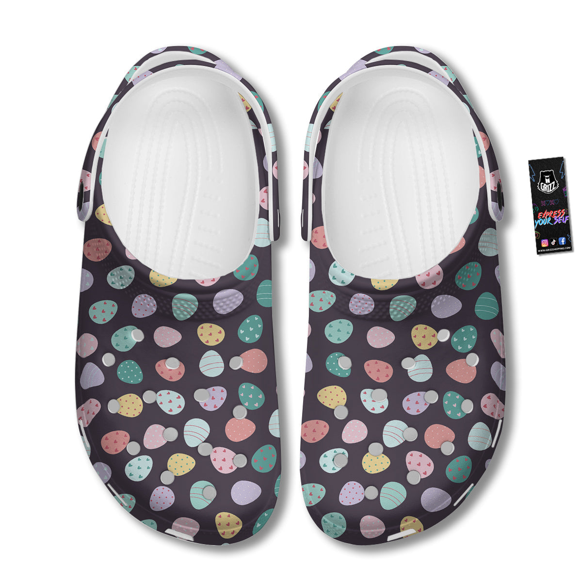 Easter Eggs Cute Print Pattern Clog-grizzshop