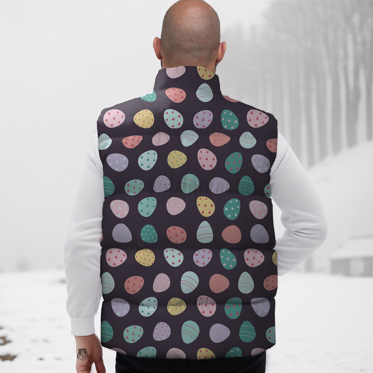 Easter Eggs Cute Print Pattern Down Vest