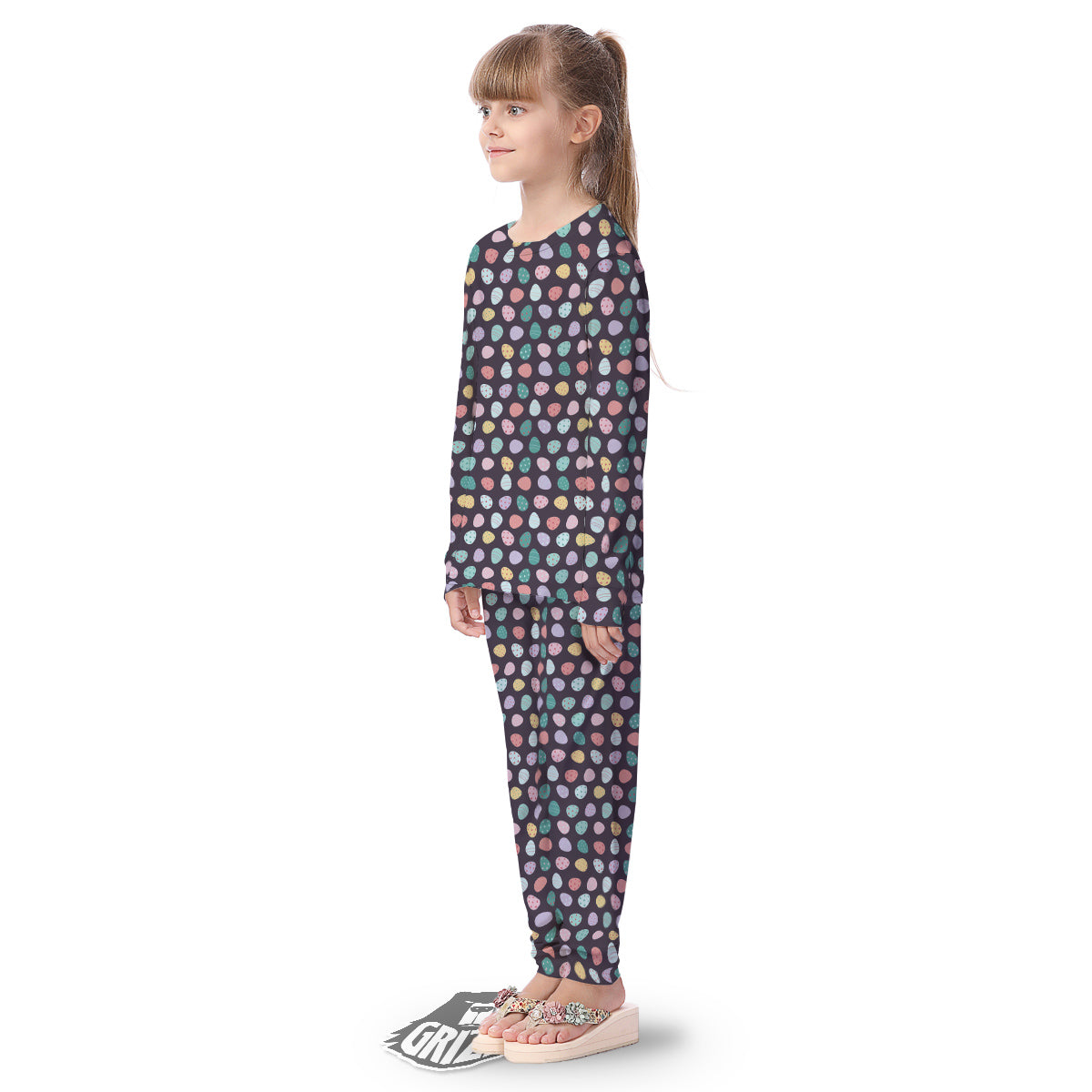 Easter Eggs Cute Print Pattern Kid's Pajamas-grizzshop