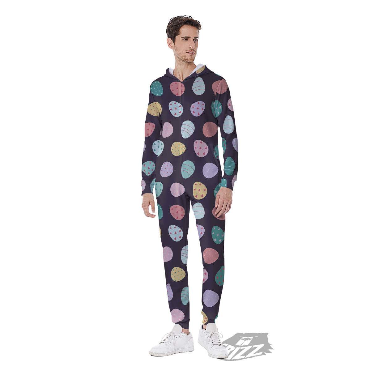 Easter Eggs Cute Print Pattern Men's Jumpsuit-grizzshop