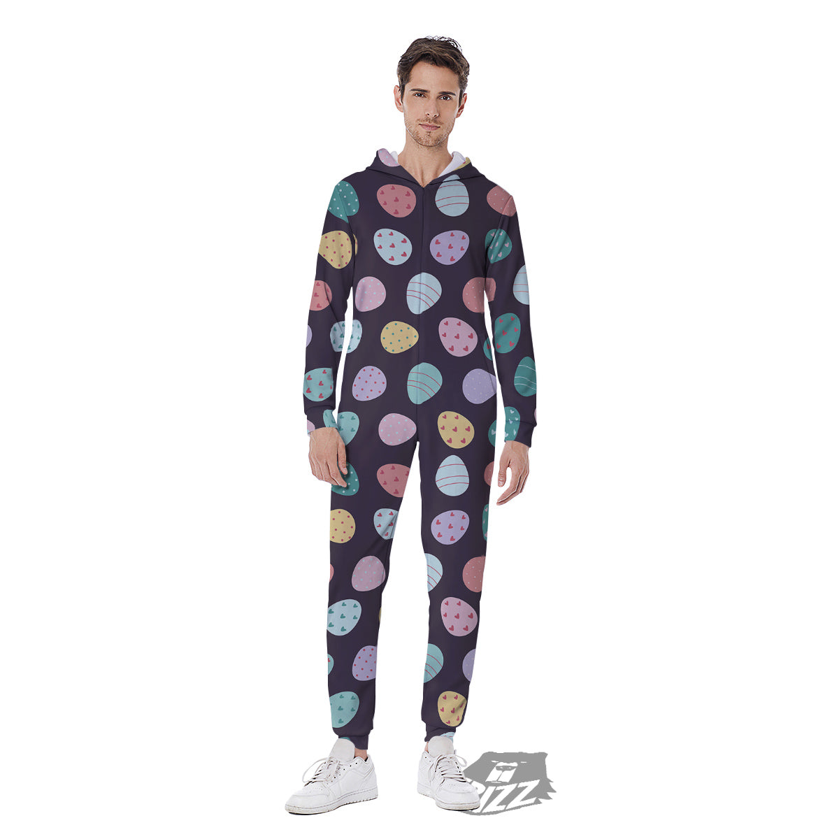 Easter Eggs Cute Print Pattern Men's Jumpsuit-grizzshop