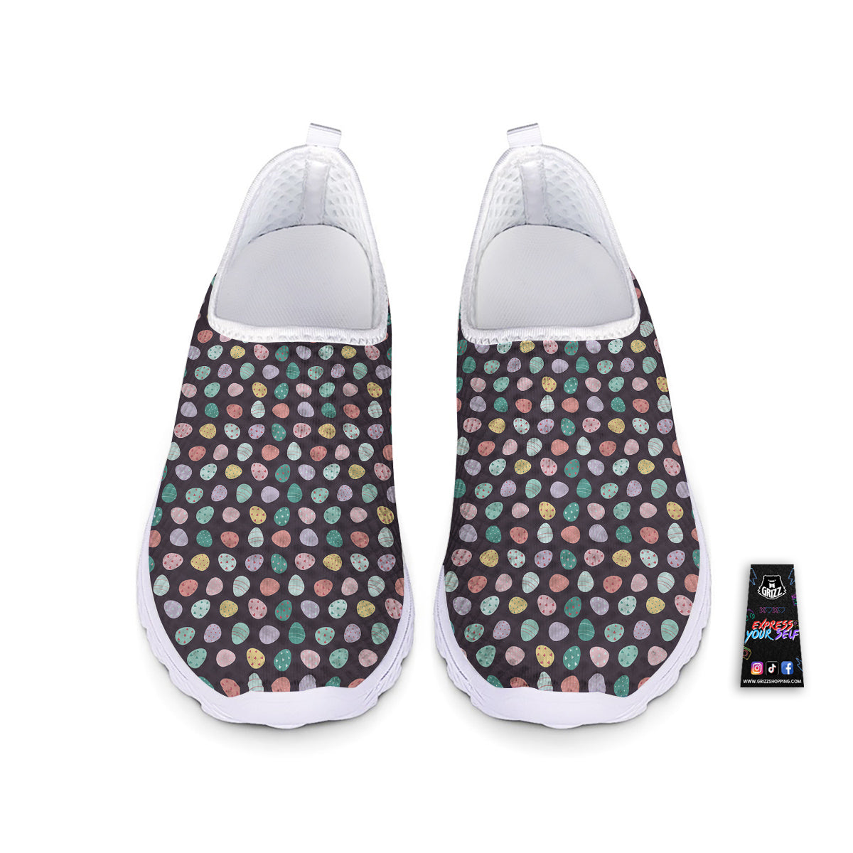 Easter Eggs Cute Print Pattern Nurse Shoes-grizzshop