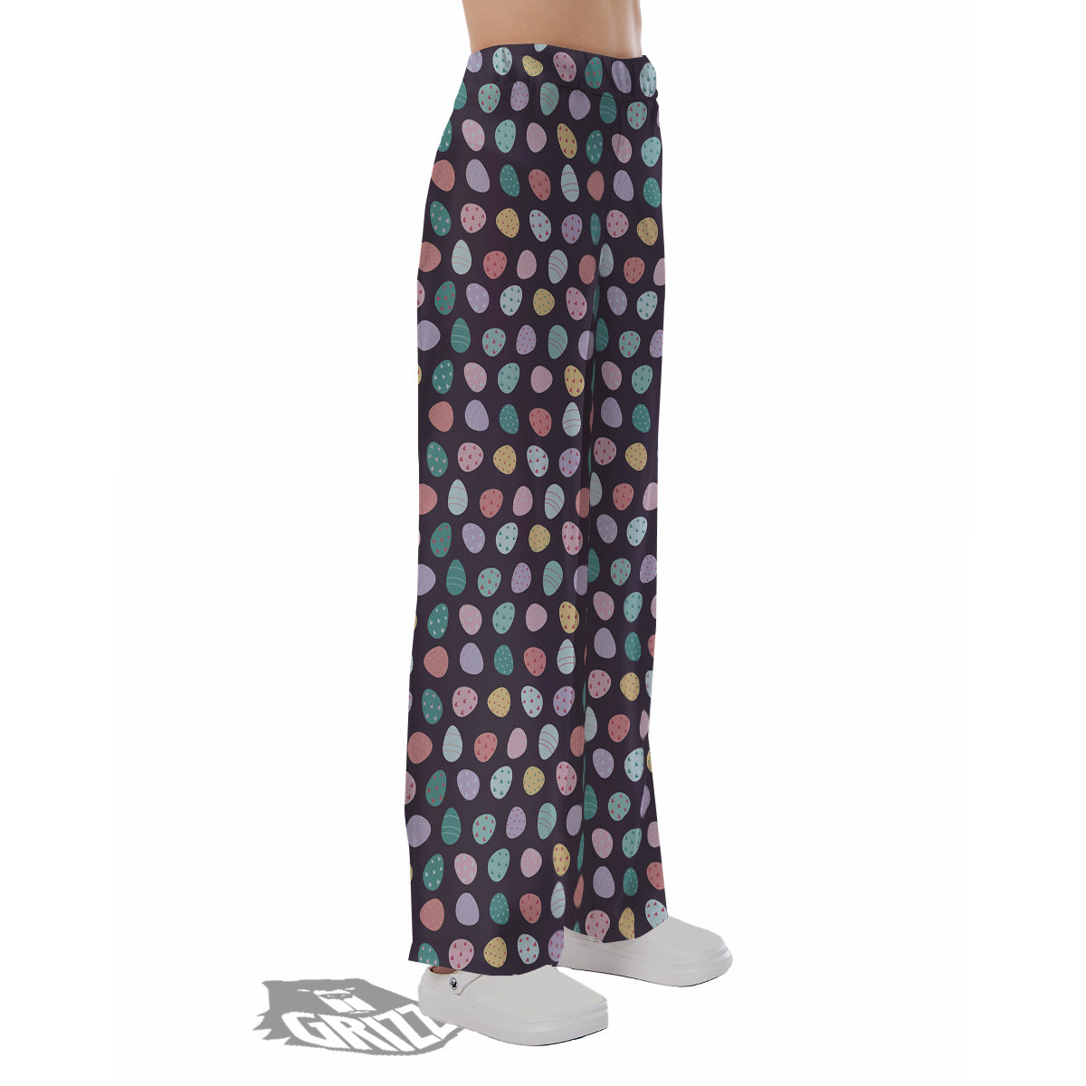 Easter Eggs Cute Print Pattern Pajama Pants-grizzshop