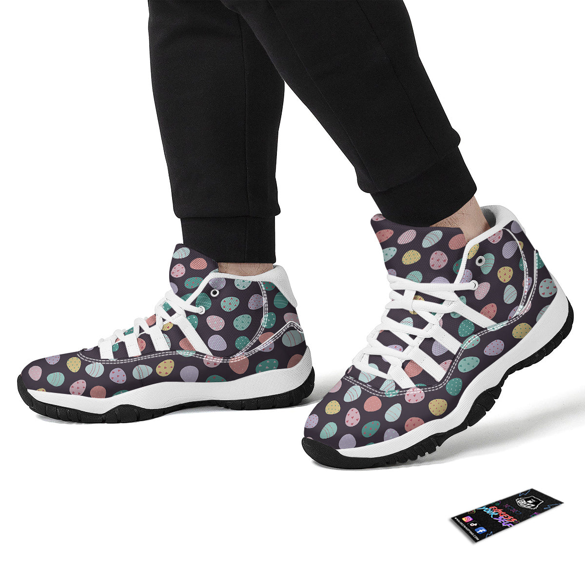 Easter Eggs Cute Print Pattern White Bball Shoes-grizzshop