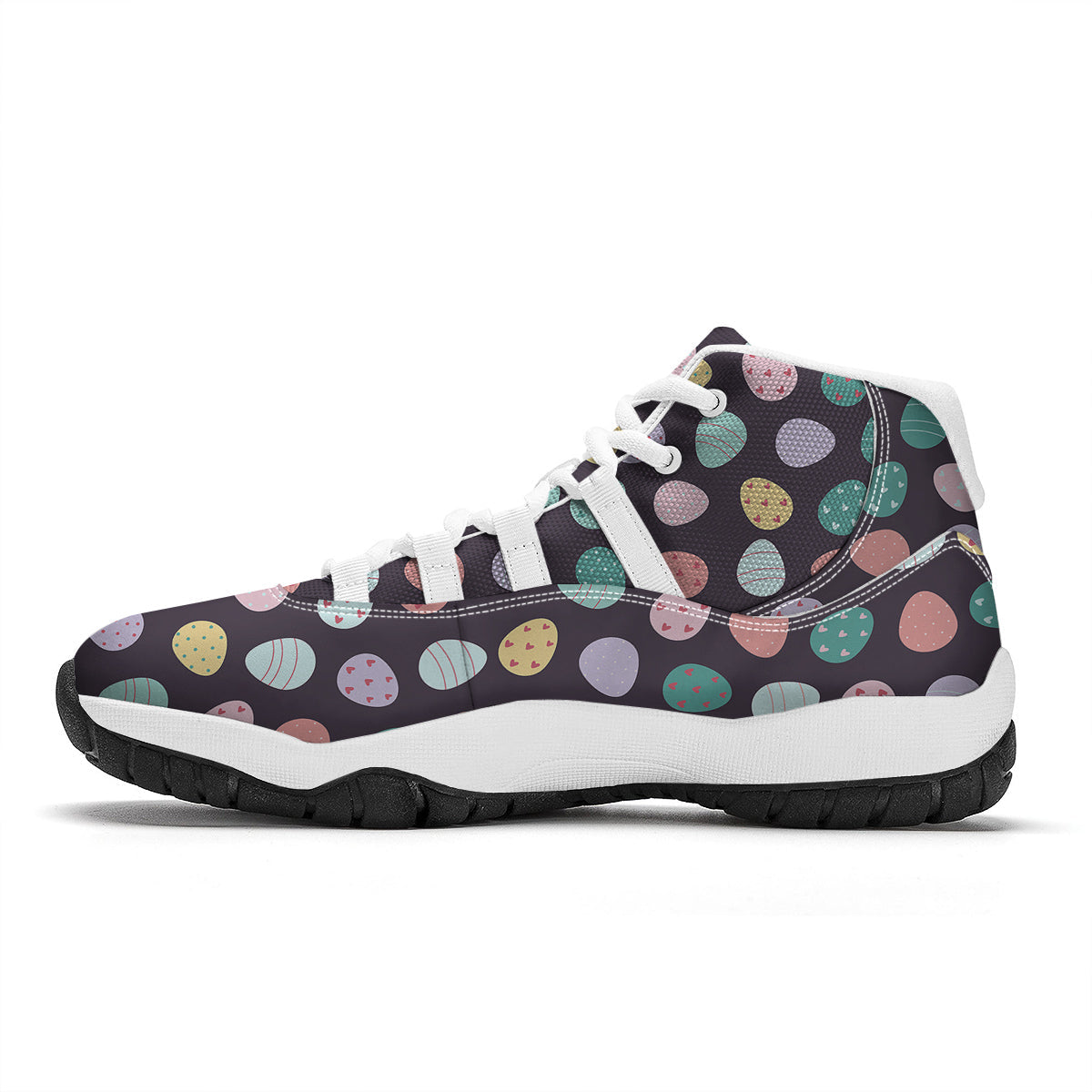 Easter Eggs Cute Print Pattern White Bball Shoes-grizzshop