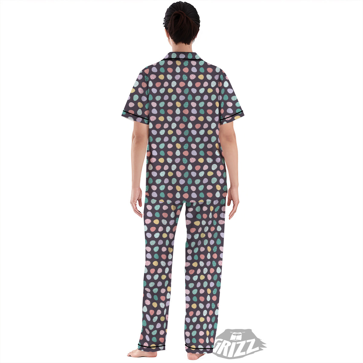 Easter Eggs Cute Print Pattern Women's Pajamas Set-grizzshop