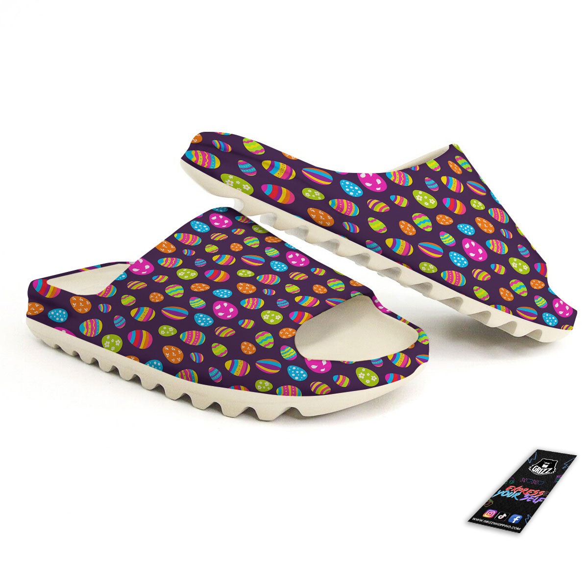 Easter Eggs Colorful Cute Print Pattern Sandals-grizzshop