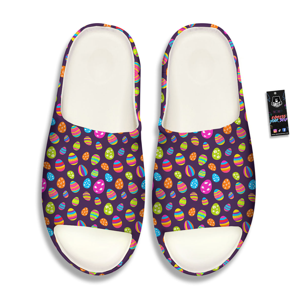 Easter Eggs Colorful Cute Print Pattern Sandals-grizzshop