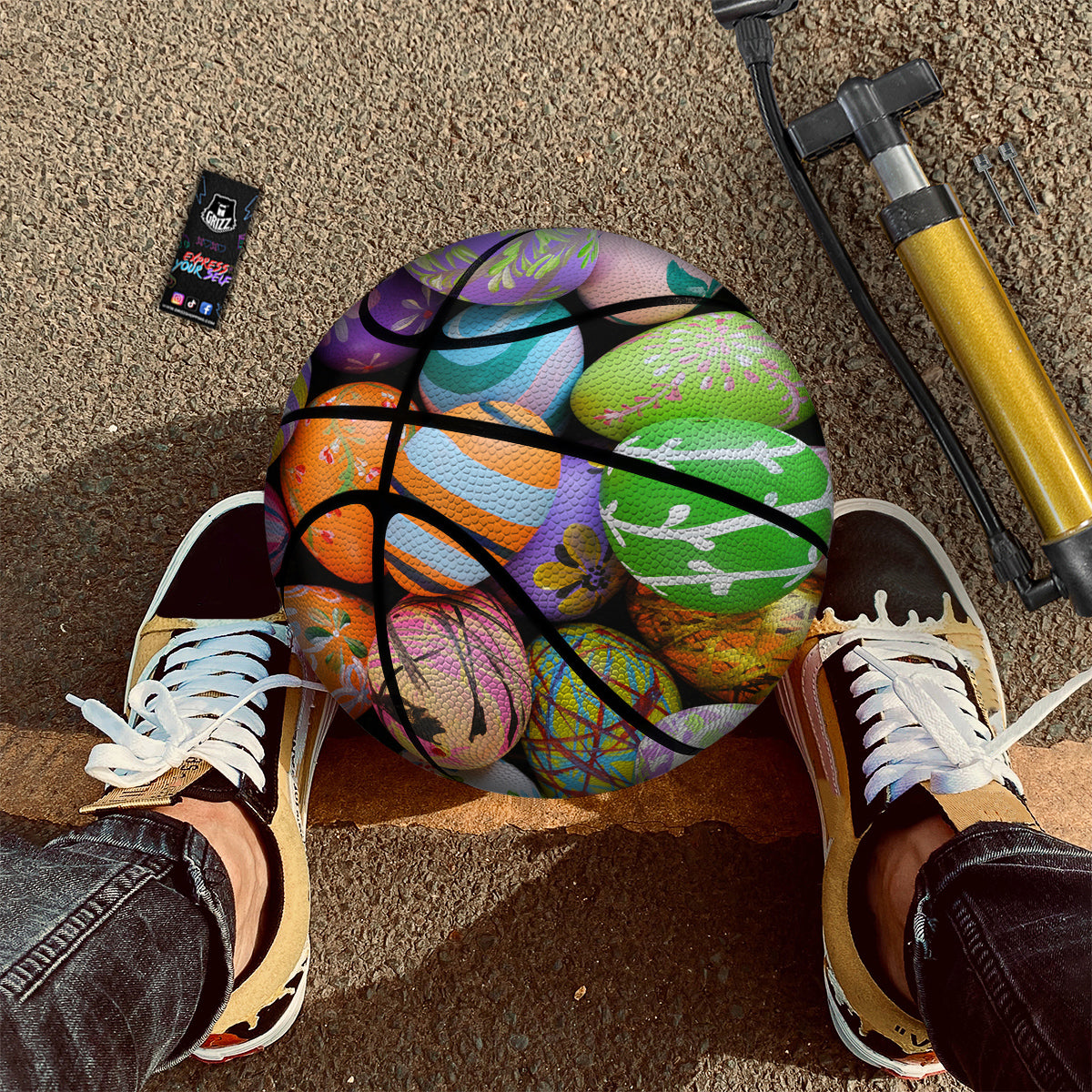 Easter Eggs Colorful Print Basketball