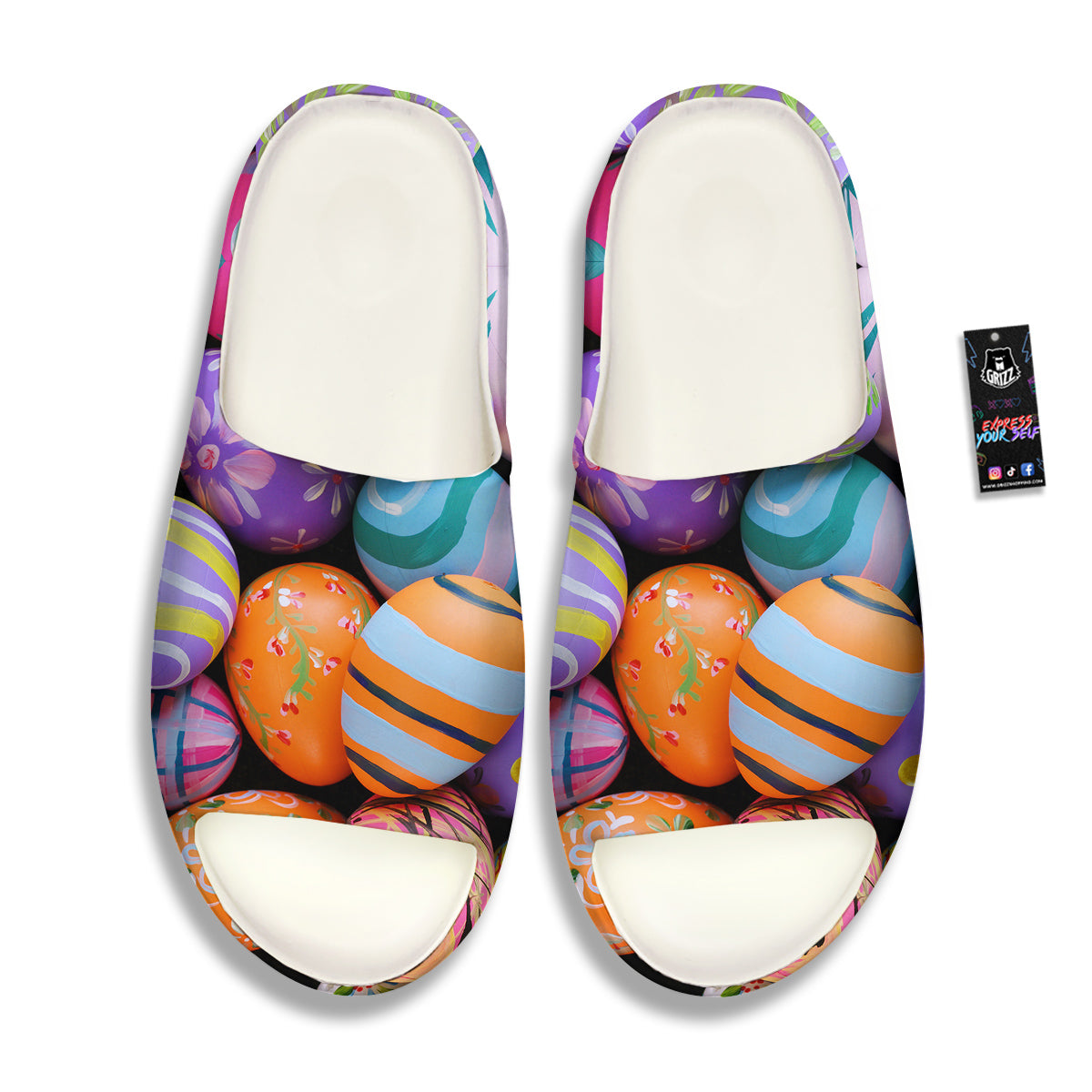 Easter Eggs Colorful Print Sandals-grizzshop