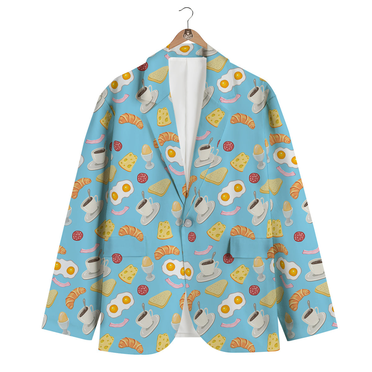 Easy Breakfast Print Pattern Men's Blazer-grizzshop