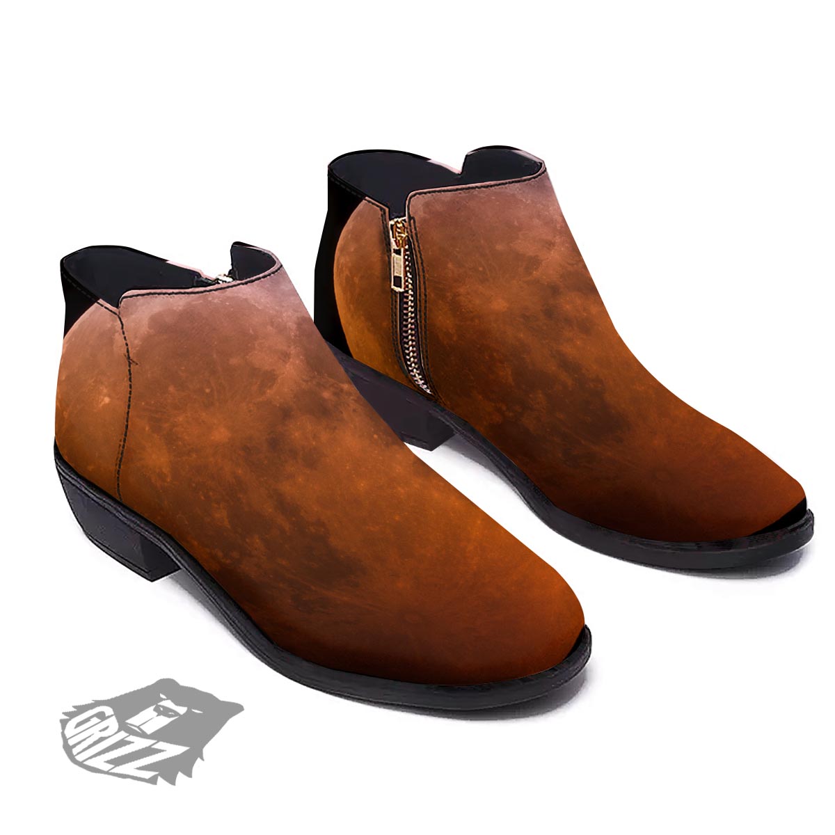Eclipse Total Lunar Print Ankle Boots-grizzshop