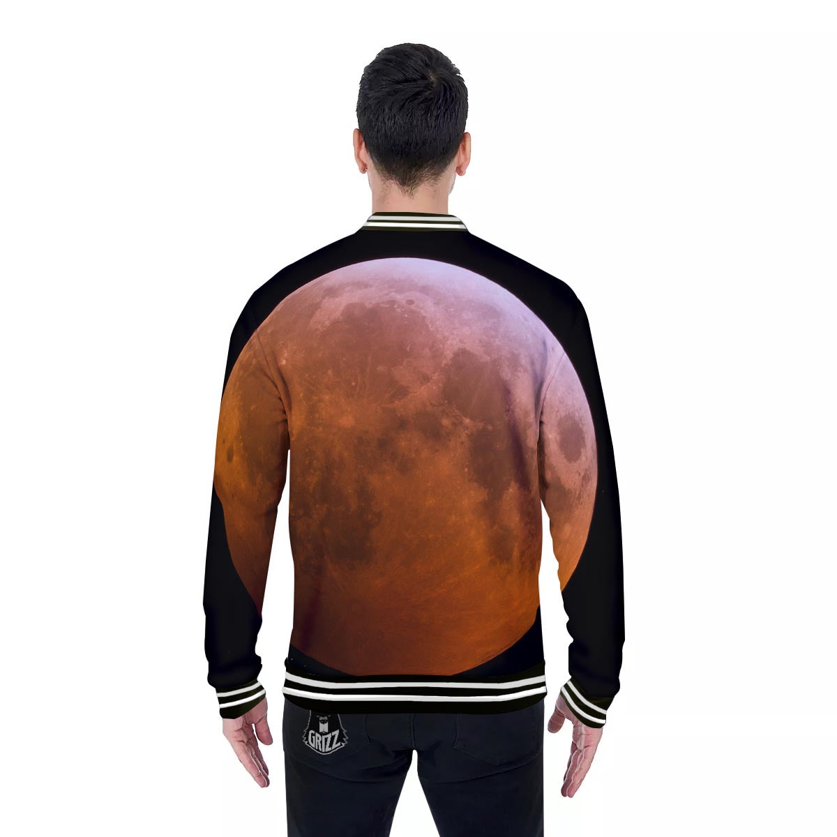 Eclipse Total Lunar Print Baseball Jacket-grizzshop