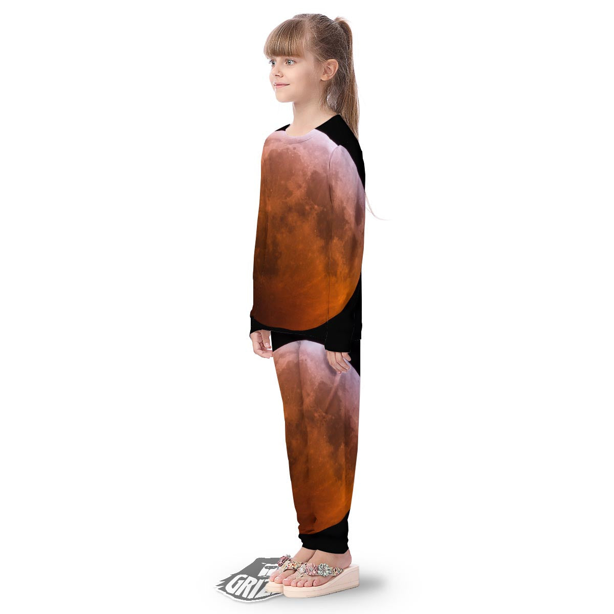 Eclipse Total Lunar Print Kid's Pajamas-grizzshop