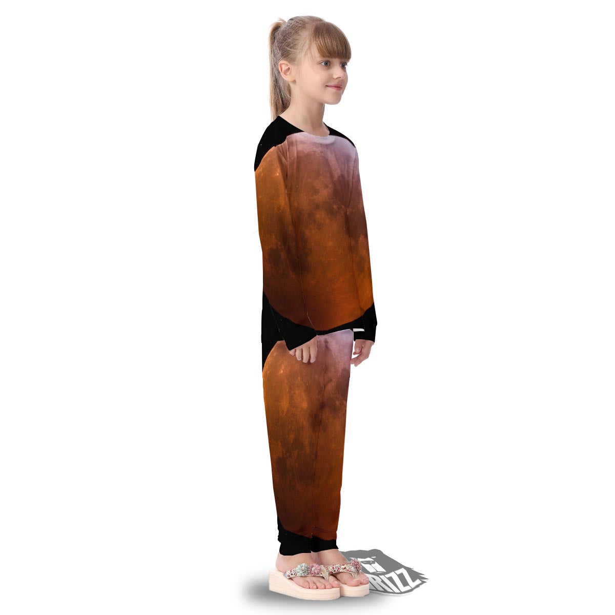Eclipse Total Lunar Print Kid's Pajamas-grizzshop