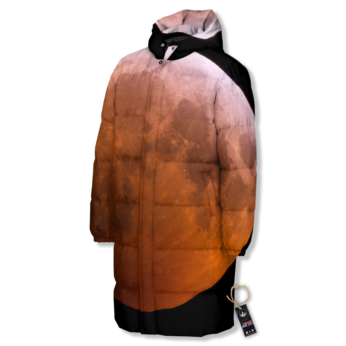 Eclipse Total Lunar Print Long Down Jacket-grizzshop