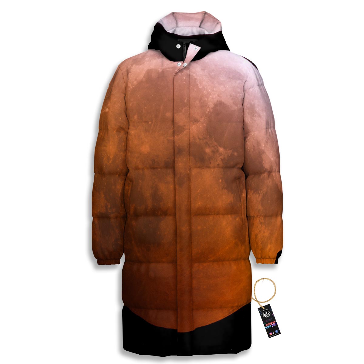 Eclipse Total Lunar Print Long Down Jacket-grizzshop