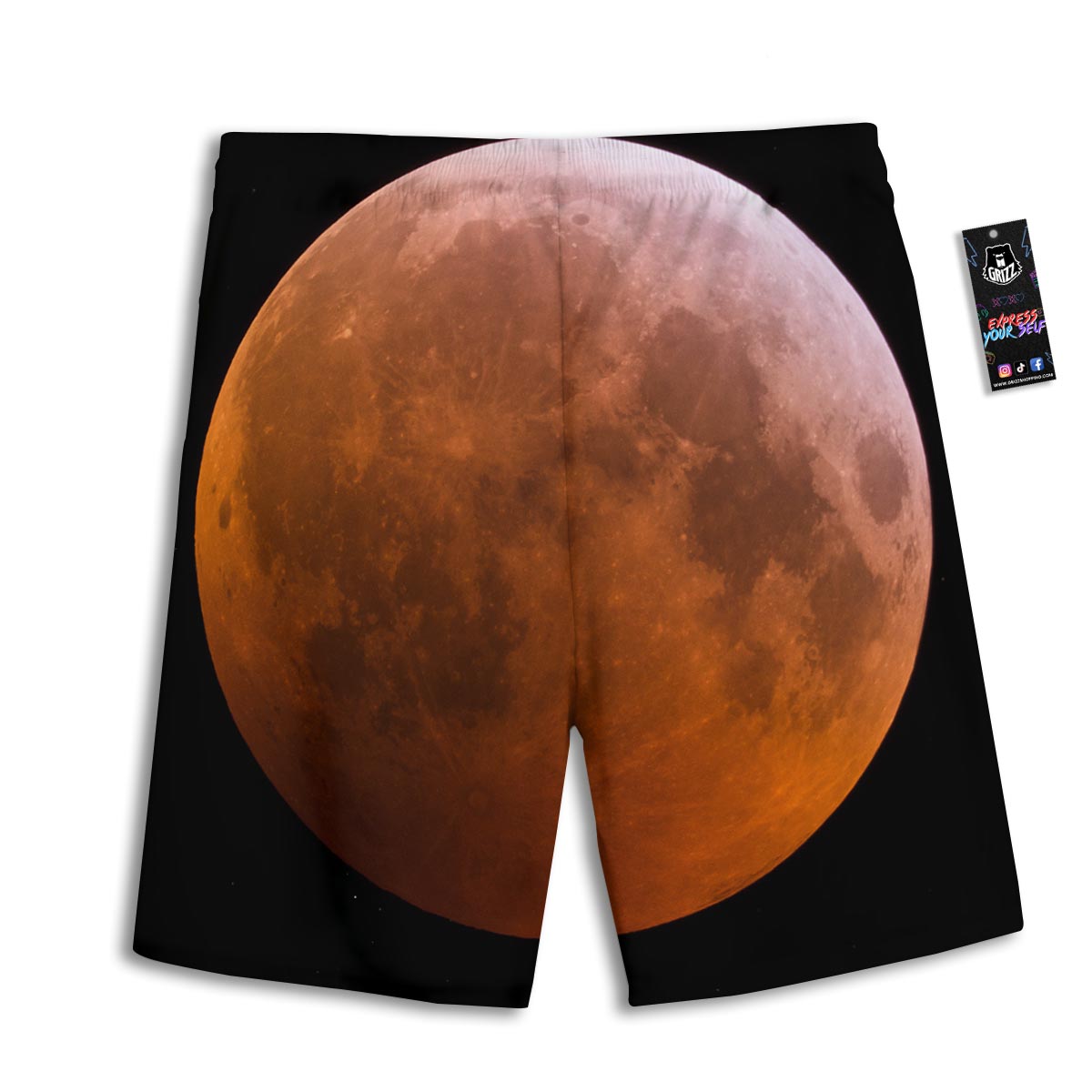 Eclipse Total Lunar Print Men's Athletic Shorts