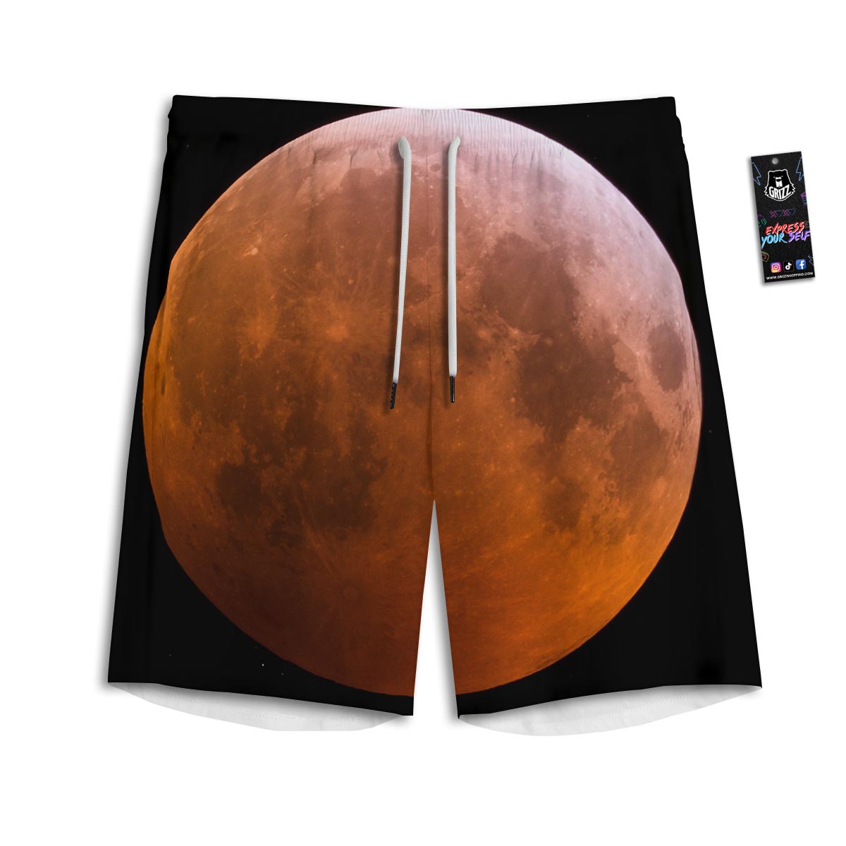 Eclipse Total Lunar Print Men's Athletic Shorts